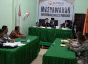 Situasi sidang musyawarah terbuka sengketa pemilihan antara KPU dan Rizal - Darno di Kantor Bawaslu Labura, Sabtu (5/10). (Waspada/dok Bawaslu)