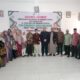 Foto bersama seluruh civitas akademika IAI Padang Lawas usai melaksanakan asesmen lapangan bersama lembaga akreditasi mandiri pendidikan. (Waspada/Ist)