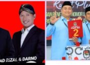 Bakal Pasangan Calon (Bapaslon) Rizal - Darno dan Pasangan Calon (Paslon) Bupati Labura tahun 2024, Hendri Yanto Sitorus - Samsul Tanjung. Waspada/Ist