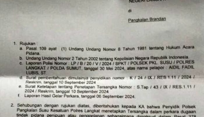 Polsek Pangkalansusu Amankan IRT Pelaku Penipuan Ratusan Juta Rupiah