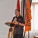 KETUA Bawaslu Humbahas Henri W Pasaribu menyampaikan sambutan pada kegiatan sosialisasi netralitas ASN, TNI, Polri dan Kepala Desa pada Pilkada Serentak Tahun 2024. Waspada /Ist