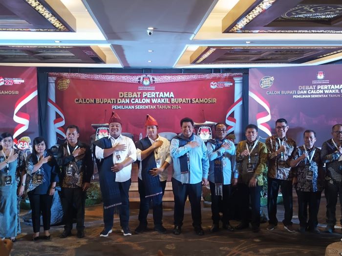 DEBAT perdana Pilkada Samosir 2024 digelar. Waspada/Valen Sitorus