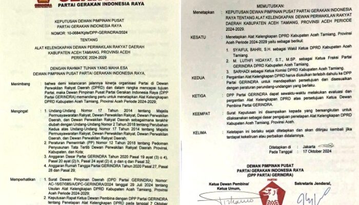 Syaiful Bahri Wakil Ketua DPRK Aceh Tamiang, 2 Fraksi Ganti Nama