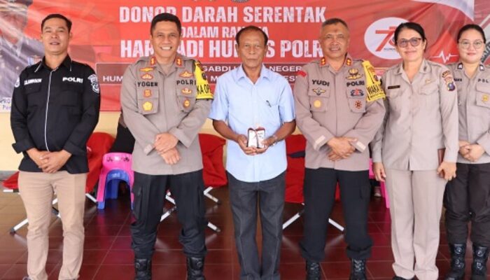 Sambut HUT Humas Polri, Polres P.Siantar Donor Darah