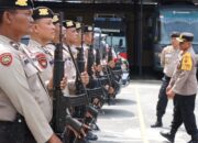 Sambut Kunker Kapoldasu, Wakapolres Pimpin Latihan Jajar Hormat
