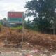 IMBAUAN larangan buang sampah di tempat bak sampah sebelumnya.Waspada/Kartolo Munte
