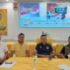 DIABADIKAN: Ketua DPD Partai Golkar Sumut Musa Rajekshah, Sekretaris Partai Golkar Ilhamsyah, Dewan Pertimbangan Partai Golkar Sanggam SH Bakkara diabadikan di Kantor Partai Golkar Sumut Medan, Rabu (27/11). Waspada/ist