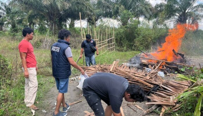 Polres Binjai Gerebek Barak Narkoba, 5 Pria Diamankan