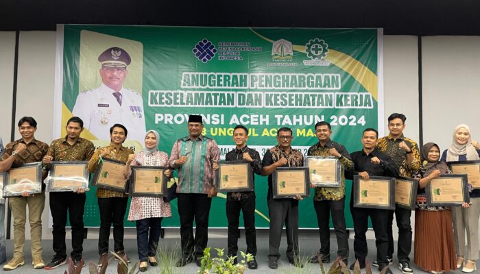 Semangat Hari Pahlawan, PLN UIP SBU Raih Penghargaan K3 Dari Pemprov Aceh