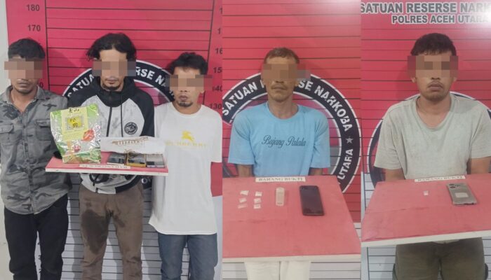 Polres Aceh Utara Amankan 428 Gram Sabu, Lima Pria Ditangkap
