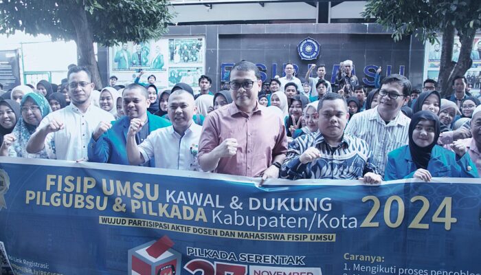 Ribuan Mahasiswa FISIP UMSU Diberangkatkan Kawal Pilkada Serentak 2024