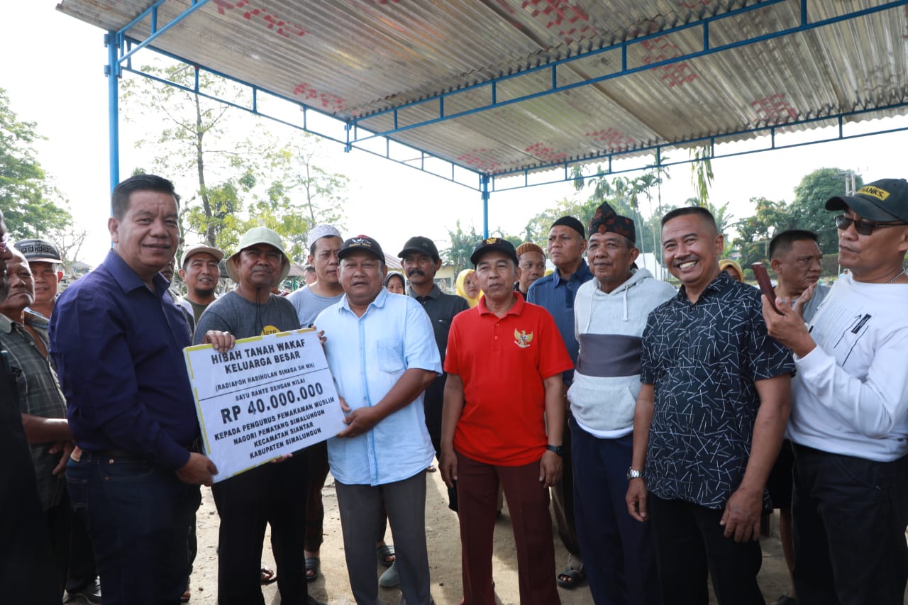 RHS Penuhi Janji, Serahkan Uang Pembelian Tanah Wakaf Pemakaman Muslim Di Kecamatan Siantar