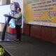 Kepala Balai Bahasa Provinsi Aceh Drs. Umar Solikhan, M.Hum sedang memberikan sambutan pada FTBI di Aula Hotel A Yani Peunayong, Banda Aceh, Senin (18/11/24) malam.(Waspada/T.Mansursyah)