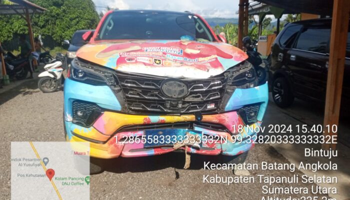 Pecah Ban, Mobil Ketua Tim Pemenangan Edy-Hasan Tabrak Pengendara Hingga Tewas Di Tapsel