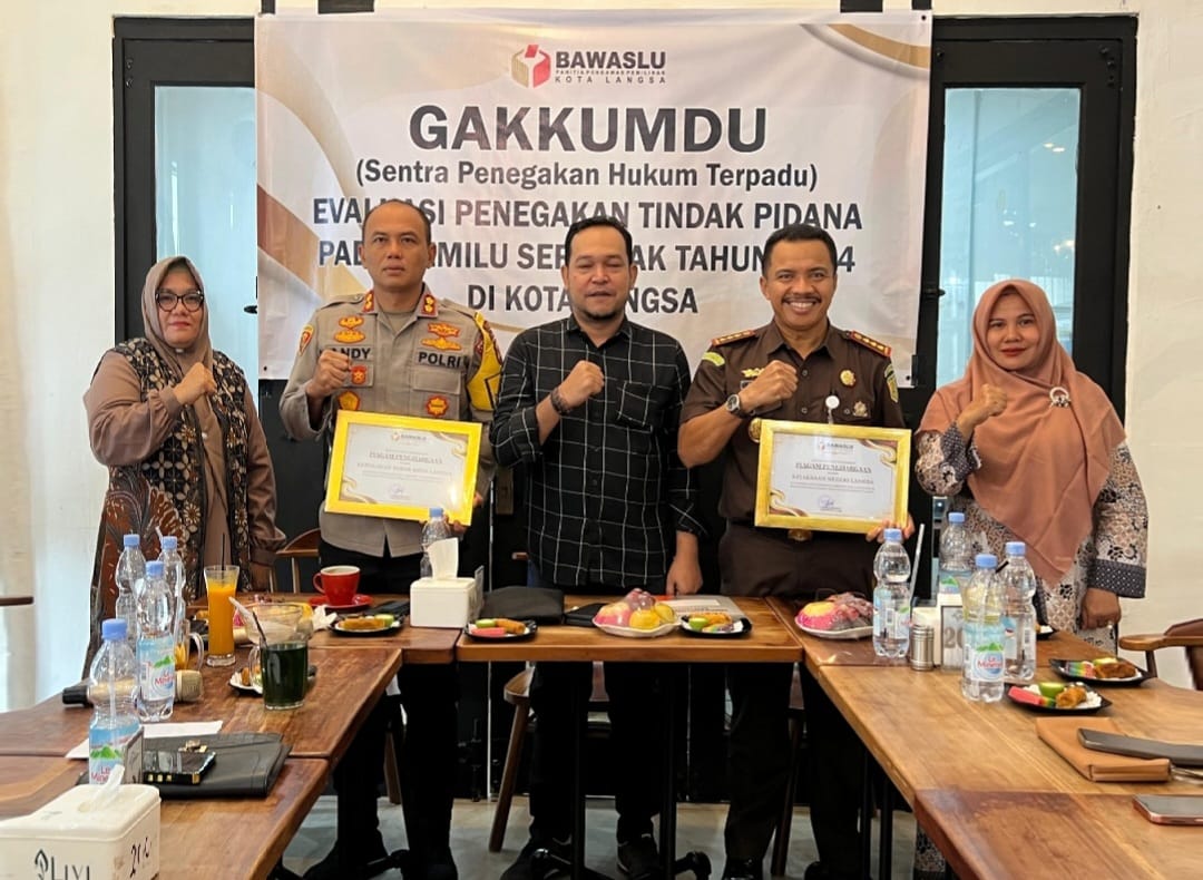 Bawaslu Langsa Rakor Sentra Gakkumdu Evaluasi Pemilu Serentak 2024