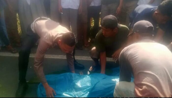 Laka Lantas Di Desa Holbung, Pengendara Sepeda Motor Tewas Di Tempat