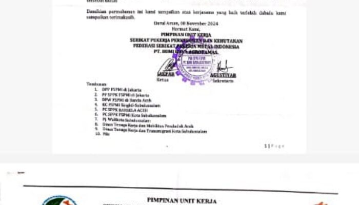 Protes PHK Karyawan PT BDA, PUK SPPK FSPMI Surati DPRK