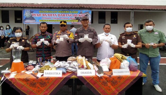 Kajari Karo Musnakan BB 118 Perkara Periode Tiga Bulan Terakhir