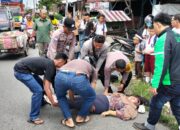 Respon Cepat, Kapolsek Siantar Timur Polres P.Siantar Bantu Korban Laka