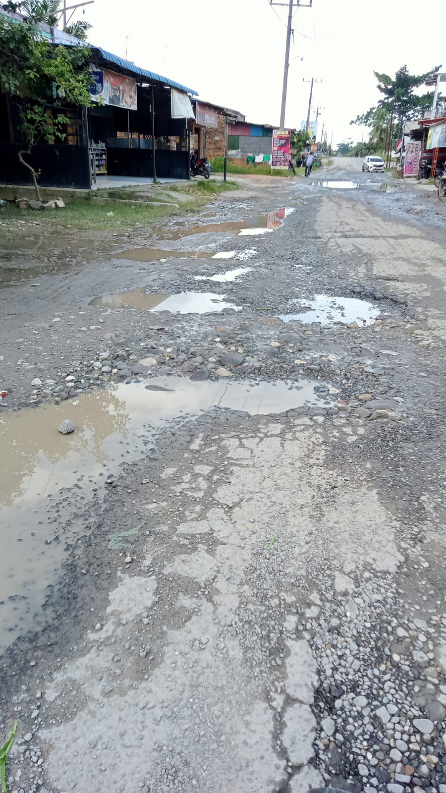 Kondisi Jalan Gotong Royong P. Brandan Mengkhawatirkan 