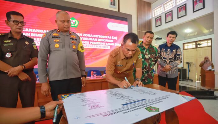 Pj Bupati Pidie Buka Pencangan Zona Integritas