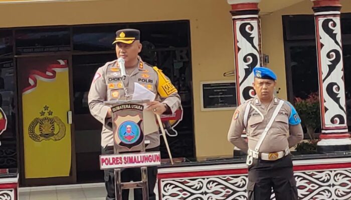 Kapolres Simalungun Pimpin Apel Gelar Pasukan, 450 Personel Siap Amankan Pilkada 2024