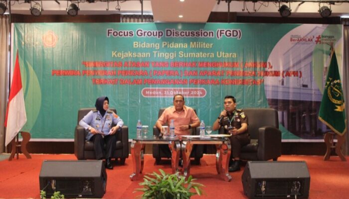 FGD Pidmil Kejati Sumut Tingkatkan Kolaborasi Dan Sinergitas Tangani  Perkara Koneksitas