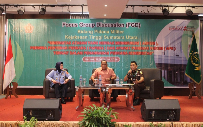 FGD Pidmil Kejati Sumut Tingkatkan Kolaborasi Dan Sinergitas Tangani Perkara Koneksitas
