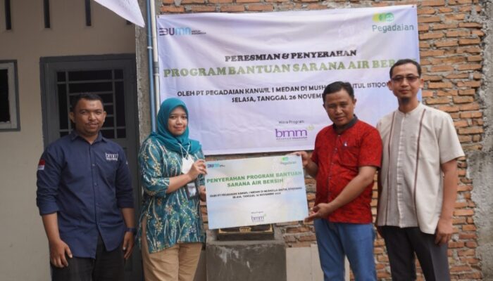 PT Pegadaian Kanwil I Medan Salurkan Sarana Air Bersih Di Kota Medan