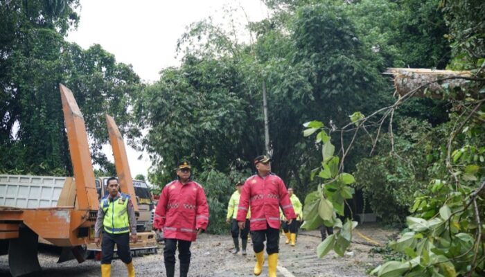 Diguyur Hujan, Kapolrestabes Medan Tinjau Langsung Longsor Di Desa Sembahe