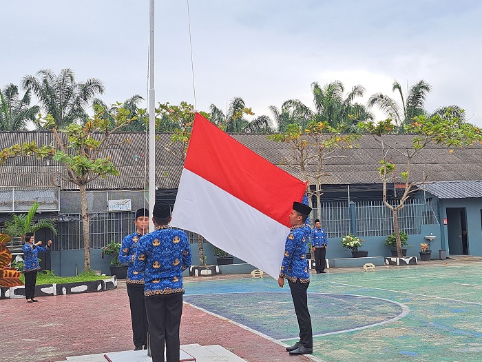 JALANNYA Upacara Peringatan Hari Pahlawan, di Lapas Kelas IIA Labuhanruku Kanwil Kemenkumham Sumut.Waspada/Ist