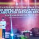Calon Bupati dan Wakil Bupati Sergai periode 2024-2029 nomor urut 1, Darma Wijaya dan Adlin Tambunan saat menjawab pertanyaan moderator pada acara Penajaman Visi Misi Calon Bupati dan Wakil Bupati Sergai Pemilihan Serentak 2024 yang digelar KPU Sergai di Hotel Grand Inna Medan, Minggu (10/11) sore kemarin. (Waspada/Edi Saputra)