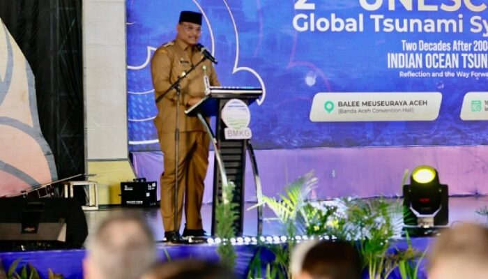 Dalam Simposium UNESCO, Pj Gubernur Aceh Ajak Dunia Perkuat Peringatan Dini Tsunami
