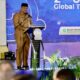 Pj. Gubernur Aceh, Safrizal ZA, saat memberikan sambutan sekaligus membuka acara 2nd UNESCO-IOC Global Tsunami Symposium di Gedung Balai Meuseuraya Aceh (BMA), Banda Aceh, Senin (11/11). (Waspada/Zafrullah)