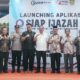 Pjs Bupati Sergai Parlindungan Pane, Kadisdik Suwanto Nasution, Anggota DPRD Sergai James Hotlan Pangaribuan, Ketua Dewan Pendidikan Sayutinur, Kadis Capil Selamat Hartono, Kadis Kominfo Ingan Malem Tarigan, Sekretaris Disdik Agusalim Berutu, Kabid SD dan SMP Ramnah Sinaga dan Maryam usai launching Siap Ijazah Dan Simutia Online, Jumat (1/11) di Pondok Permai Pantai Cermin. (Waspada/Edi Saputra)