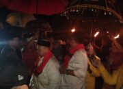 Kampanye terbuka di Jongar Raya Kecamatan Ketambe, Paslon SAH disambut antusias dengan arak-arakan obor seperti terlihat dalam gambar. Waspada/Seh Muhammad Amin