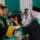 Rektor Institut Agama Islam Negeri (IAIN) Langsa, Prof. Dr. Ismail Fahmi Arrauf Nasution, MA saat mengukuhkan 563 lulusan terdiri dari 469 Sarjana Strata I dan 94 Magister Strata II pada Wisuda Tahap II Tahun 2024 di Aula Laboratorium Terpadu kampus setempat, Selasa (5/11). Waspada/dede
