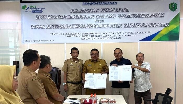 BPJS Ketenagakerjaan Dan Disnaker Tapsel Jalin Kerja Sama
