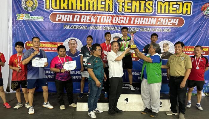 PTM Angsapura Medan Juara Umum Turnamen Tenis Meja Piala Rektor USU 2024