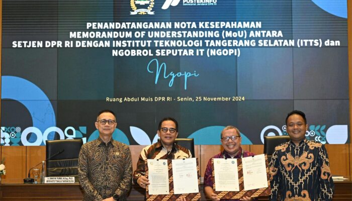 Transformasi Digital Dan Penguatan Keamanan Siber, Setjen DPR RI – ITTS Tandatangani MoU