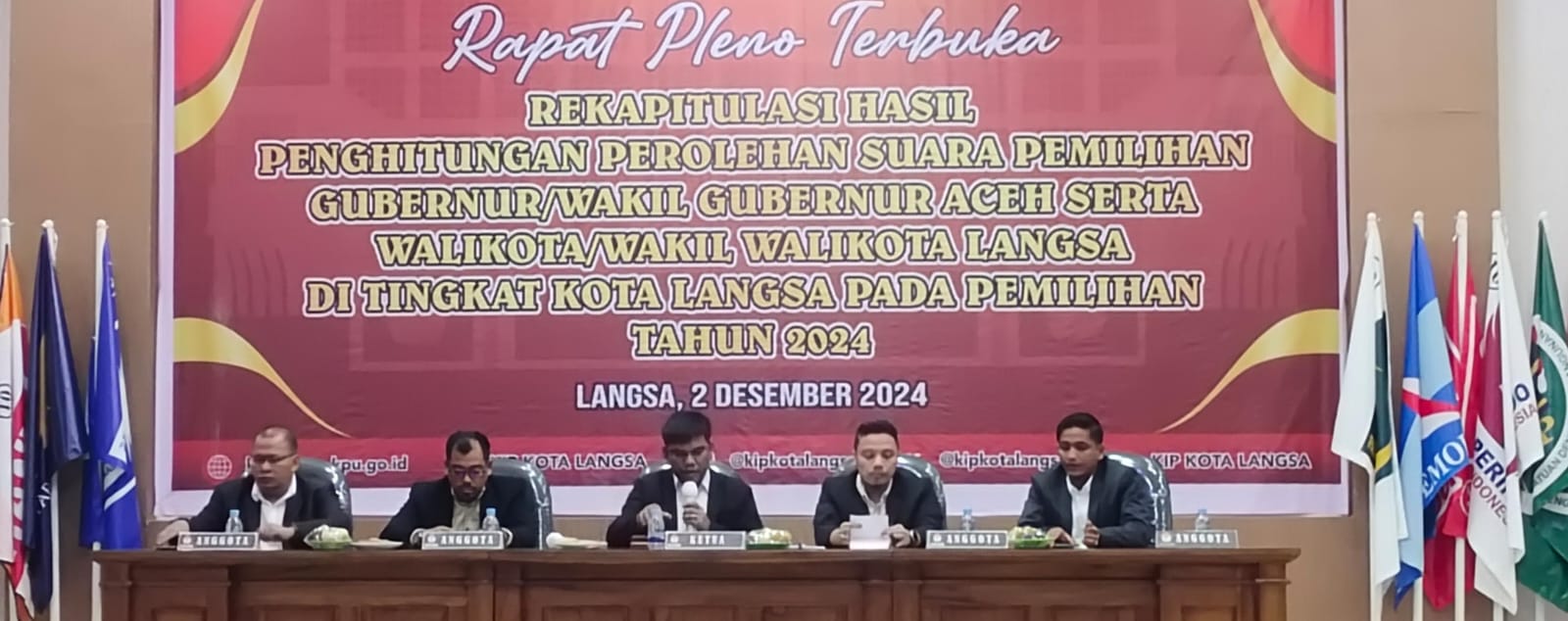 Pj Wali Kota Buka Rapat Pleno Terbuka Rekapitulasi KIP Kota Langsa