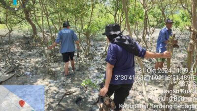 Mahasiswa KKNT USU 2024 Lakukan Penanaman Mangrove, Pengembangan Ekowisata Dan Ecoprint Di Desa Bagan Kuala