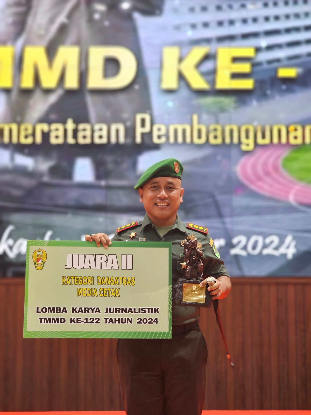Karya Tulis Dansatgas TMMD 122 Simeulue Di Harian Waspada Juara II Nasional