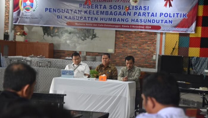 Pemkab Humbahas Sosialisasi Penguatan Kelembagaan Parpol