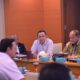 ANGGOTA Komisi D DPRD Sumut Abdul Rahim Siregar (ARS) (dua kanan) dalam rapat dengan  Kepala Balai BBPJN Stanley C.H. Tuapattinaja, dan jajaran, dipimpin Ketua Timbul Jaya Hamonangan Sibarani, dan anggota Victor Silaen di ruang dewan, Selasa (9/12). Waspada/ist