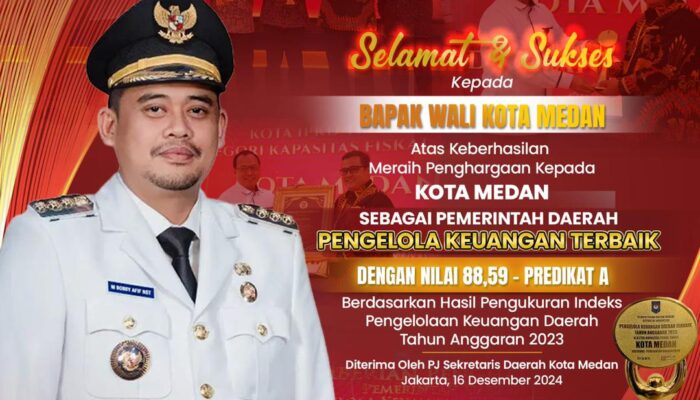 Kota Medan Raih Penghargaan Bergengsi Pengelolaan Keuangan Terbaik