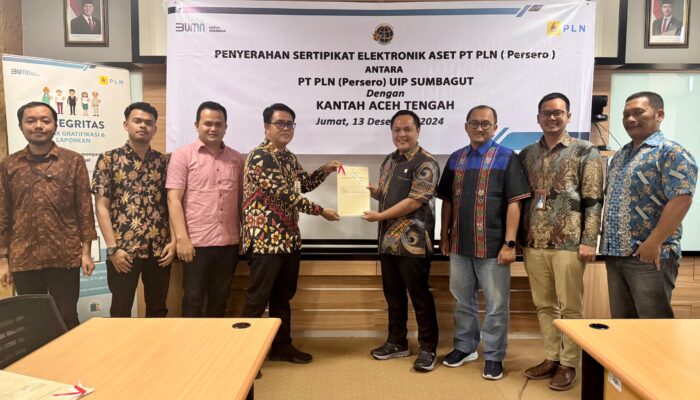 Jelang Nataru, PLN UIP SBU Amankan 34 Sertipikat Aset Di Aceh Tengah