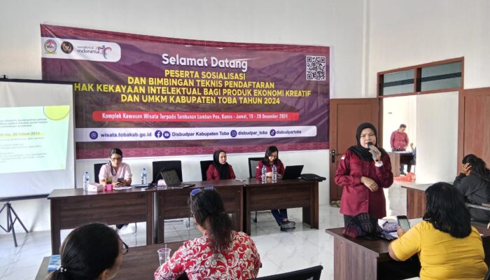 Disbudpar Gelar Sosialisasi dan Bimtek Pendaftaran HKI Bagi Pelaku UMKM Toba