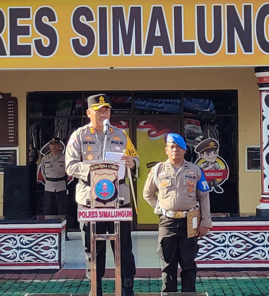 Kapolres Simalungun Pimpin Apel Pasukan Operasi Lilin Toba 2024, Siapkan Pam Nataru