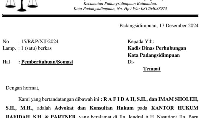 Kadishub Sidimpuan Disomasi, Setahun Tak Dibayar Proyek Traffic Light